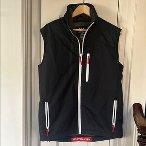 Men’s Helly Hansen Black Zip-Up Vest with Stand-Up Collar